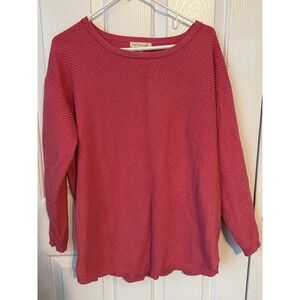 retrology Plus Size 1X Textured Knit Boat Neck Long‎ Sleeve Sweater NWT